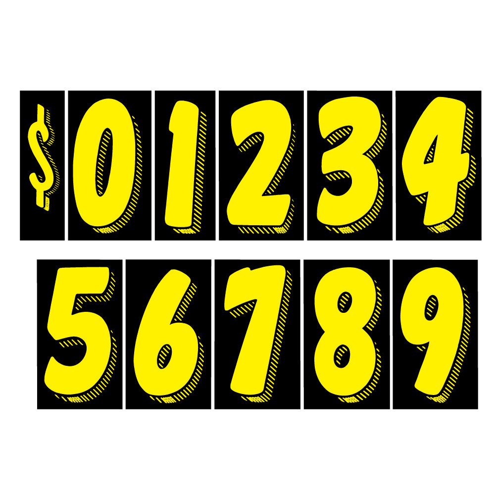 Car Dealer Windshield Stickers 11 Dozen Pricing Numbers 7.5 Inch Dealership Tags
