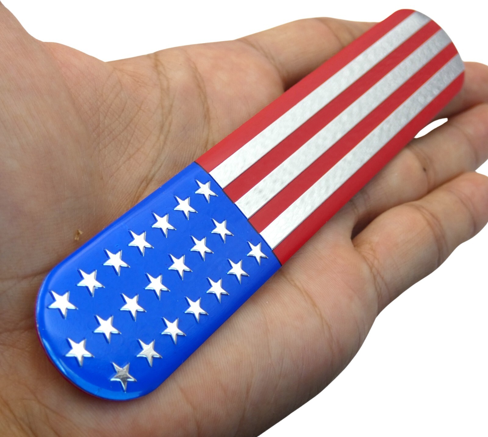 ALUMINUM American Flag Decal Sticker Car, Motorcycle, Patriotic 6″ x 1″
