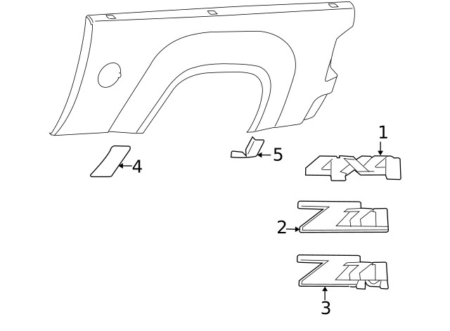 Genuine GM Pickup Box Side Rear Decal 25798300