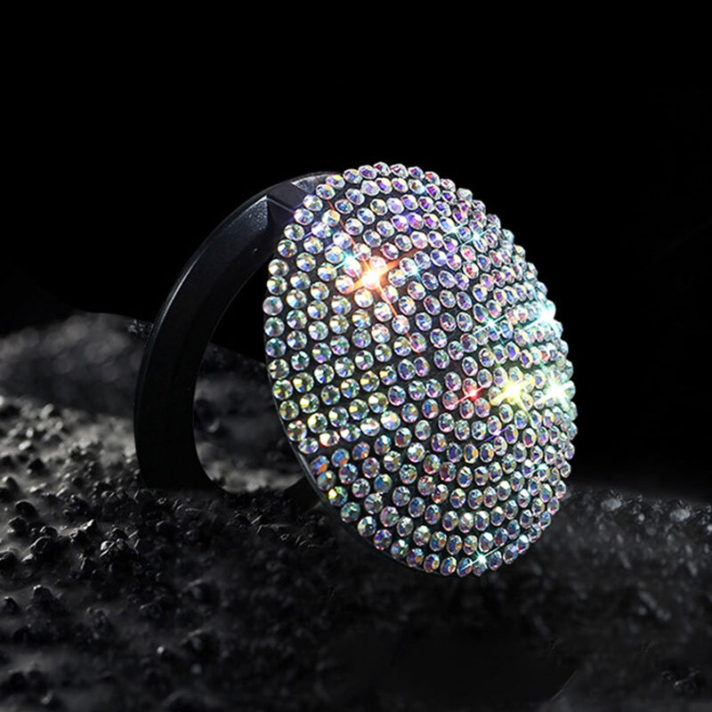 1pcs Bling Bling Rhinestone Car Start Engine Ignition Button Decor Sticker Cover