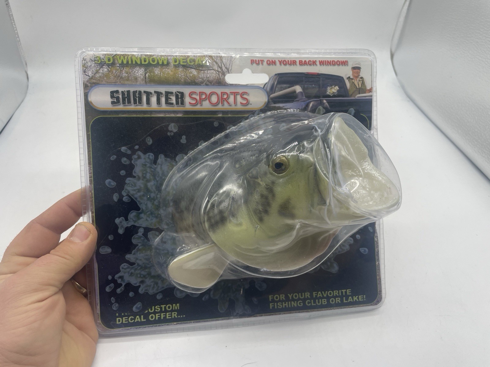 SHATTER SPORTS 2006 3D BLACK BASS WINDOW DECAL 3D Plastic Fishing NEW