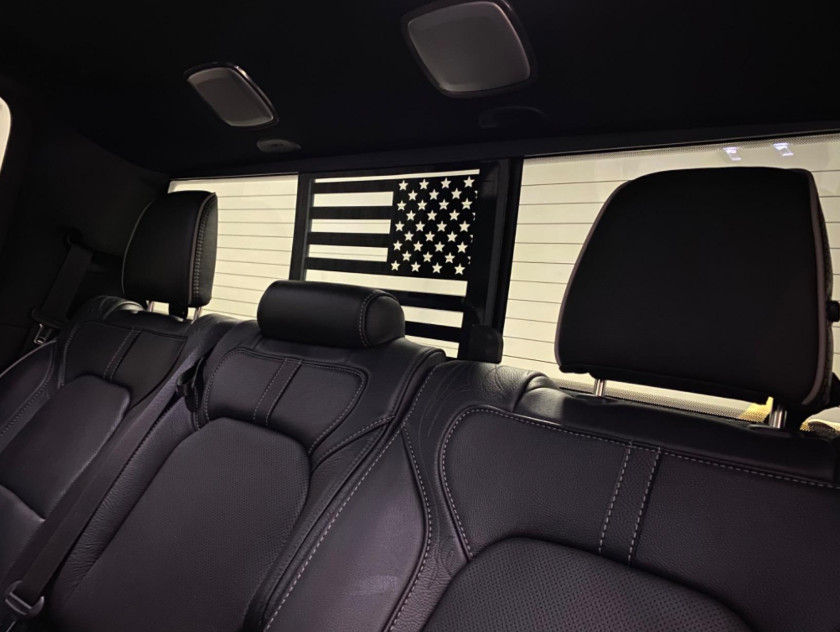 Fits 2009 – 2023 Dodge RAM Back Middle Window American Flag Decal Sticker Black
