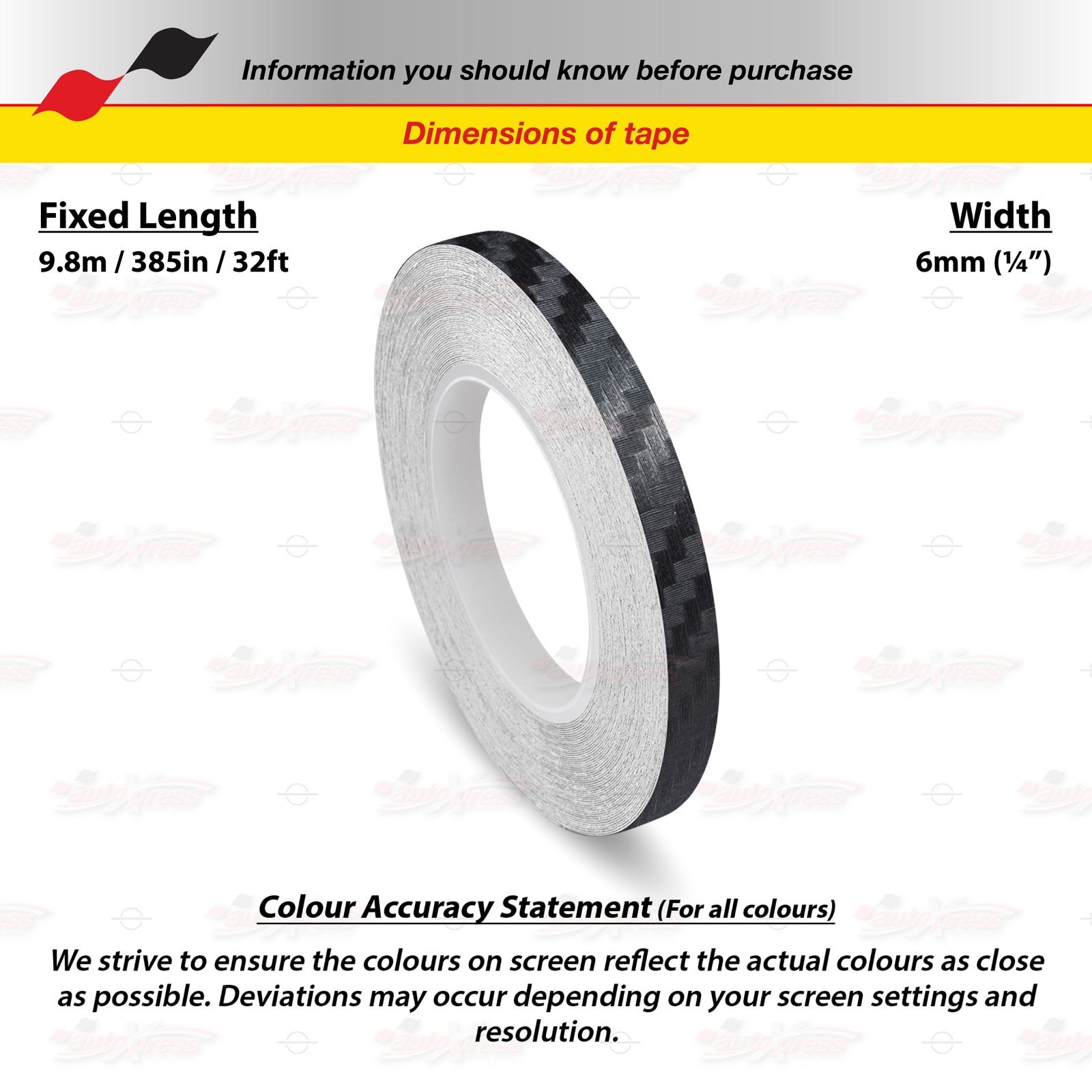 1/4″ Roll Vinyl Pinstriping Pin Stripe Line Tape Sticker 6mm CARBON FIBER BLACK