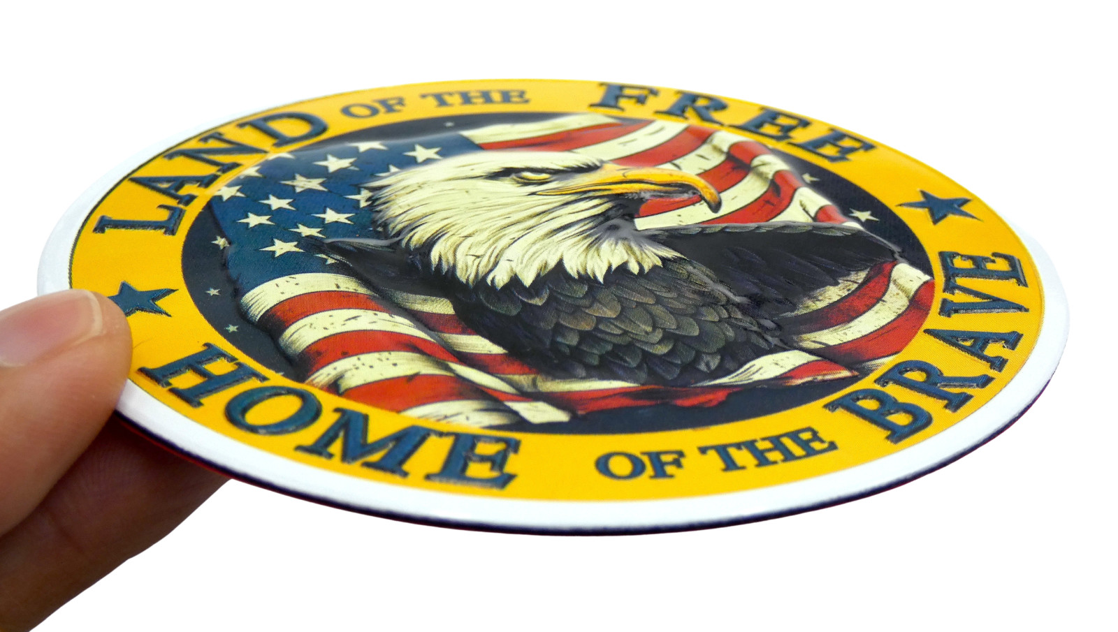 ALUMINUM Land Of The Free Decal Sticker – Patriotic, Army, Veteran 3.5″