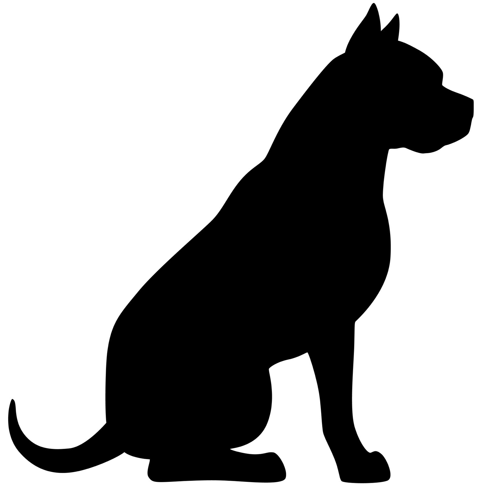 Pit Bull Phone Sticker (2 Inch) Dog Silhouette Breed Large