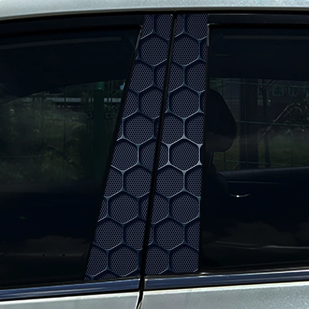 2pcs Black style customized Car Center Pillar B Pillar Protective Sticker