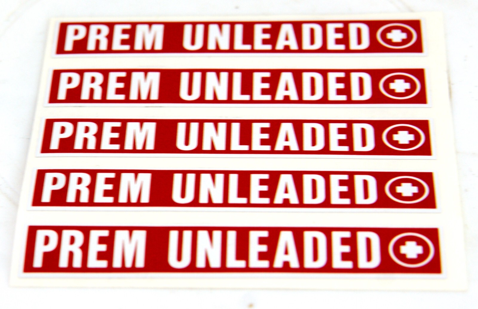 Adhesive Decal Labels 5 per Sheet “PREM UNLEADED” #6588