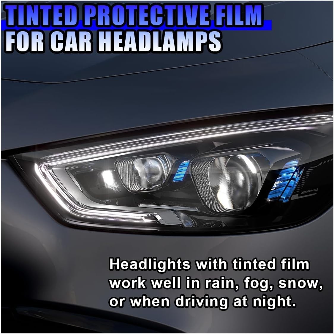 47” x 12” Fade-Resistant Car Tint Film – Easy Install for Lighting Accessories