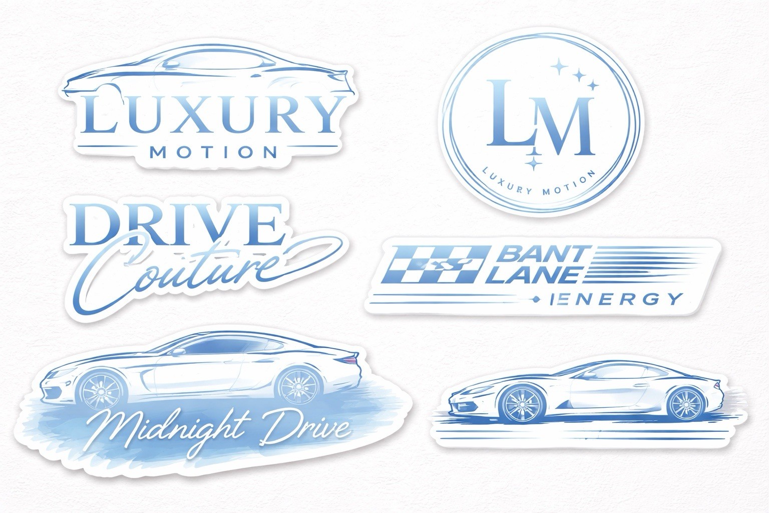 Black And Blue Midnight Drive Car Stickers