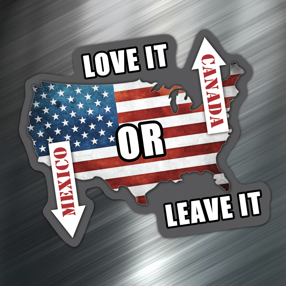 (1) Love it or Leave it AMERICAN FLAG Vinyl Decal Sticker Car United States USA