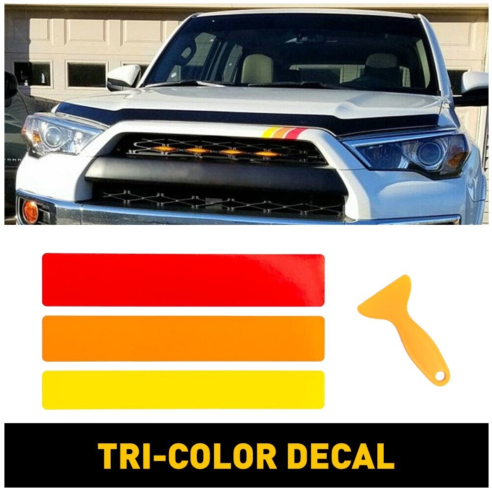 Car Classic Retro Style Tri-Color Stripe Decal Sticker Grill Decals Sports