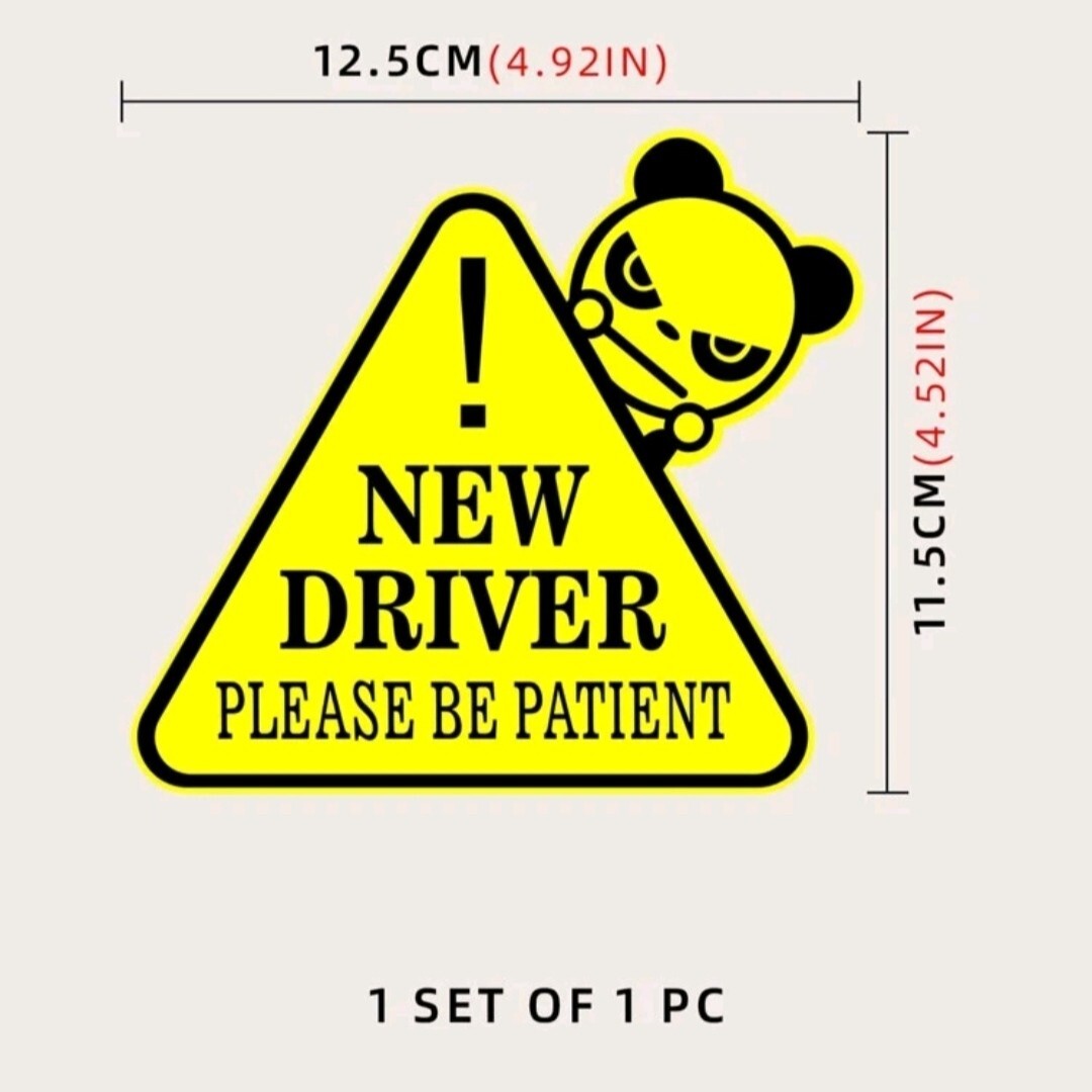 Warning Mark, Yellow New Driver Please Be Patient
