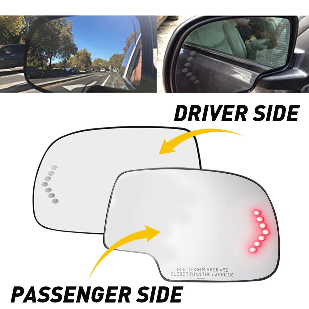 1/2Pair Left & Right Heated Glass Mirrors w/ Turn Signal for Chevy GMC Cadillac