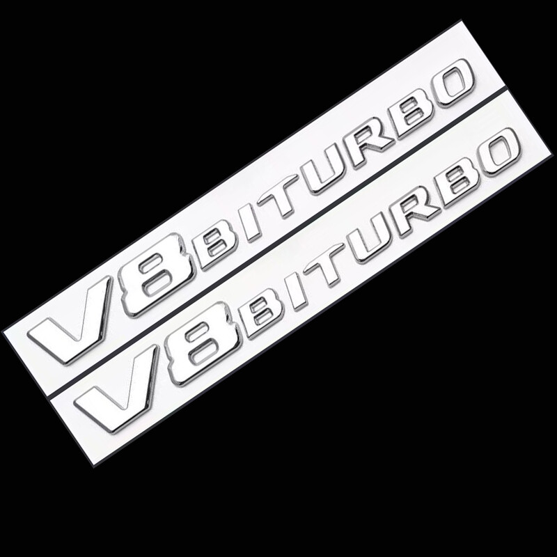 4PCS Chrome BADGES FOR MERCEDES G-CLASS G63+AMG+V8 BITURBO EMBLEMS W464
