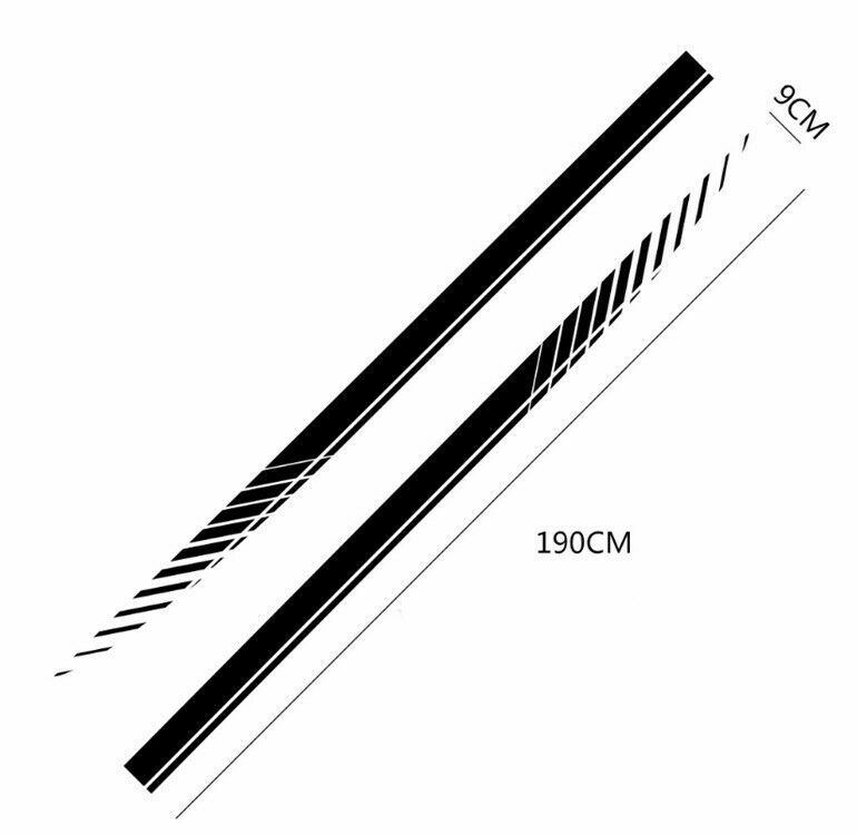 2pc Set Racing Plaid Side Door Fender Skirt Stripes Decal Sticker Sport Race Car