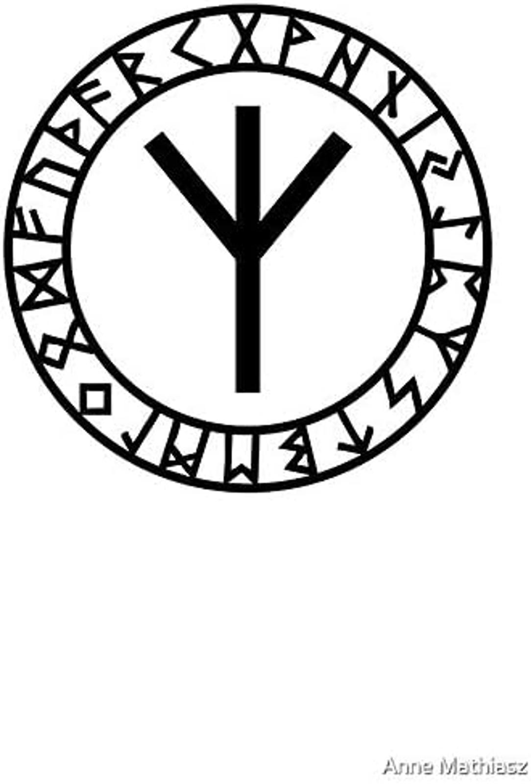 5″ Algiz Rune – Connection with Asgard/Protection Vinyl Bumper Sticker
