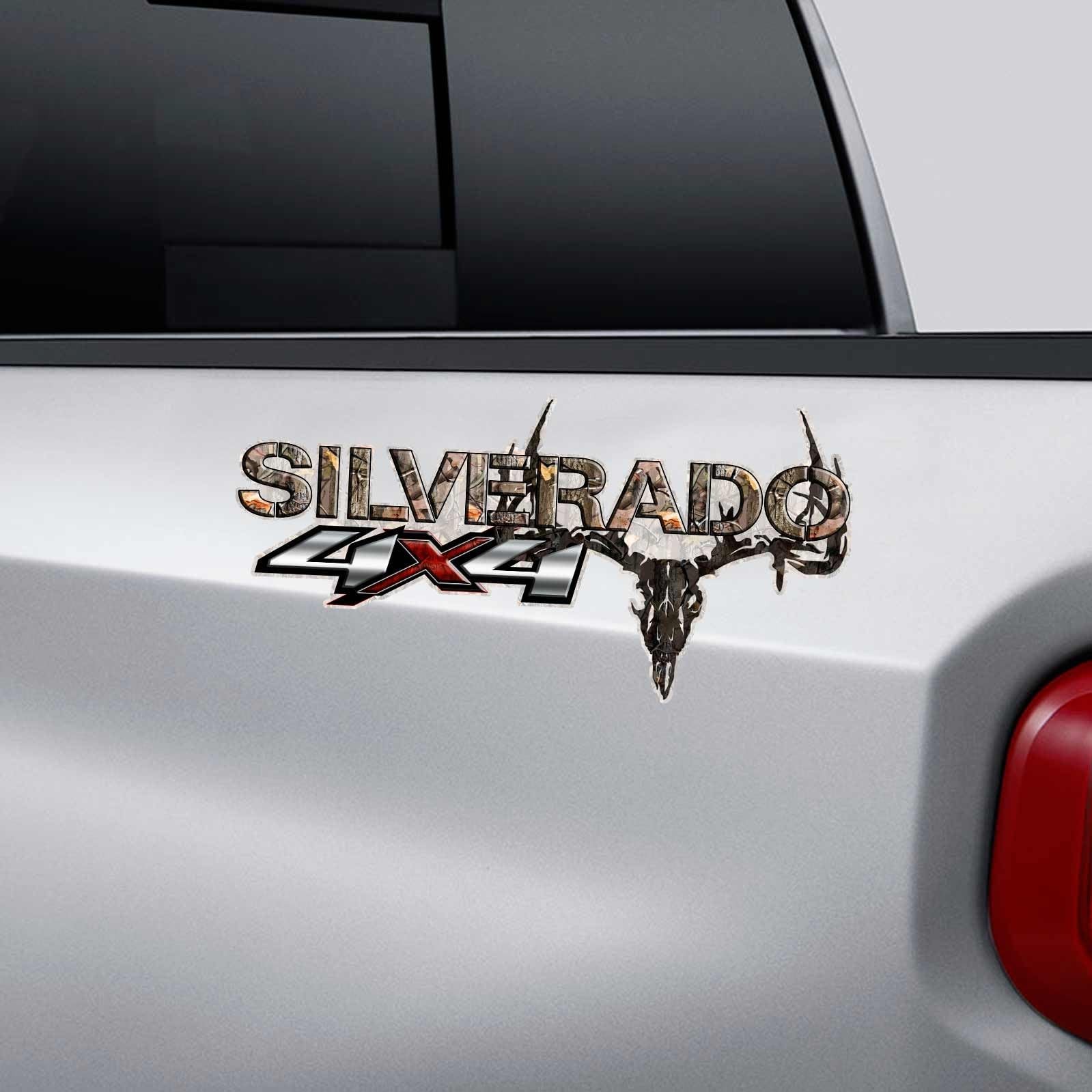4×4 Camouflage Skull Hunting Decal Set for Silverado Truck – Off-Road Vinyl Stic