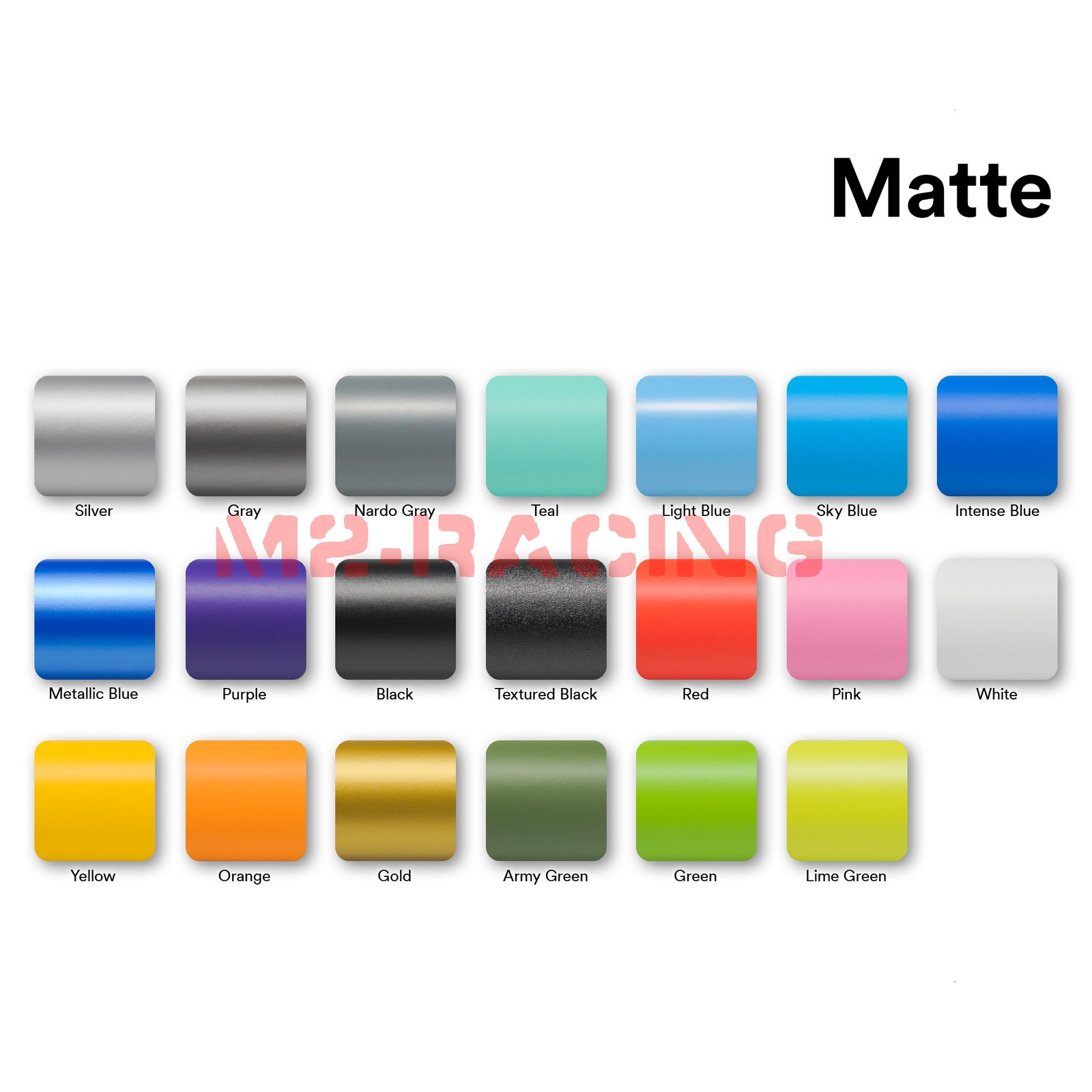 20 Colors Premium Matte Vinyl Wrap Sticker Decal Sheet Bubble Free Air Release