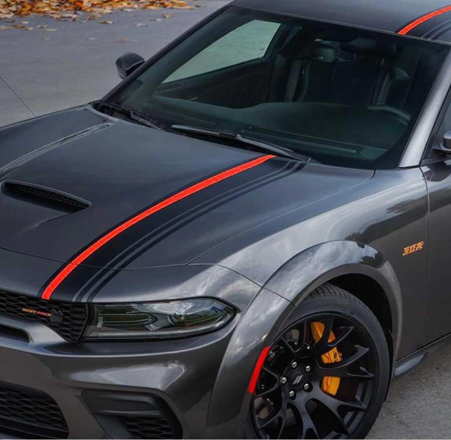 Racing Stripe Car Sticker For Dodge Challenger Charger Hood Roof Decal 2X7.2ft