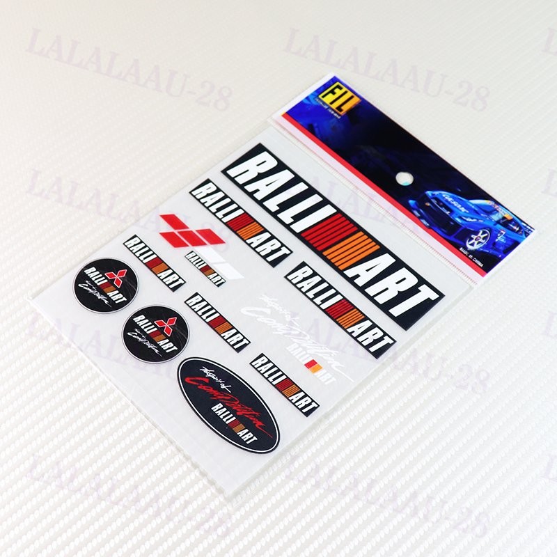 Small 11pcs RALLIART Small Reflective Decal Sticker Window Vinyl For MITSUBISHI