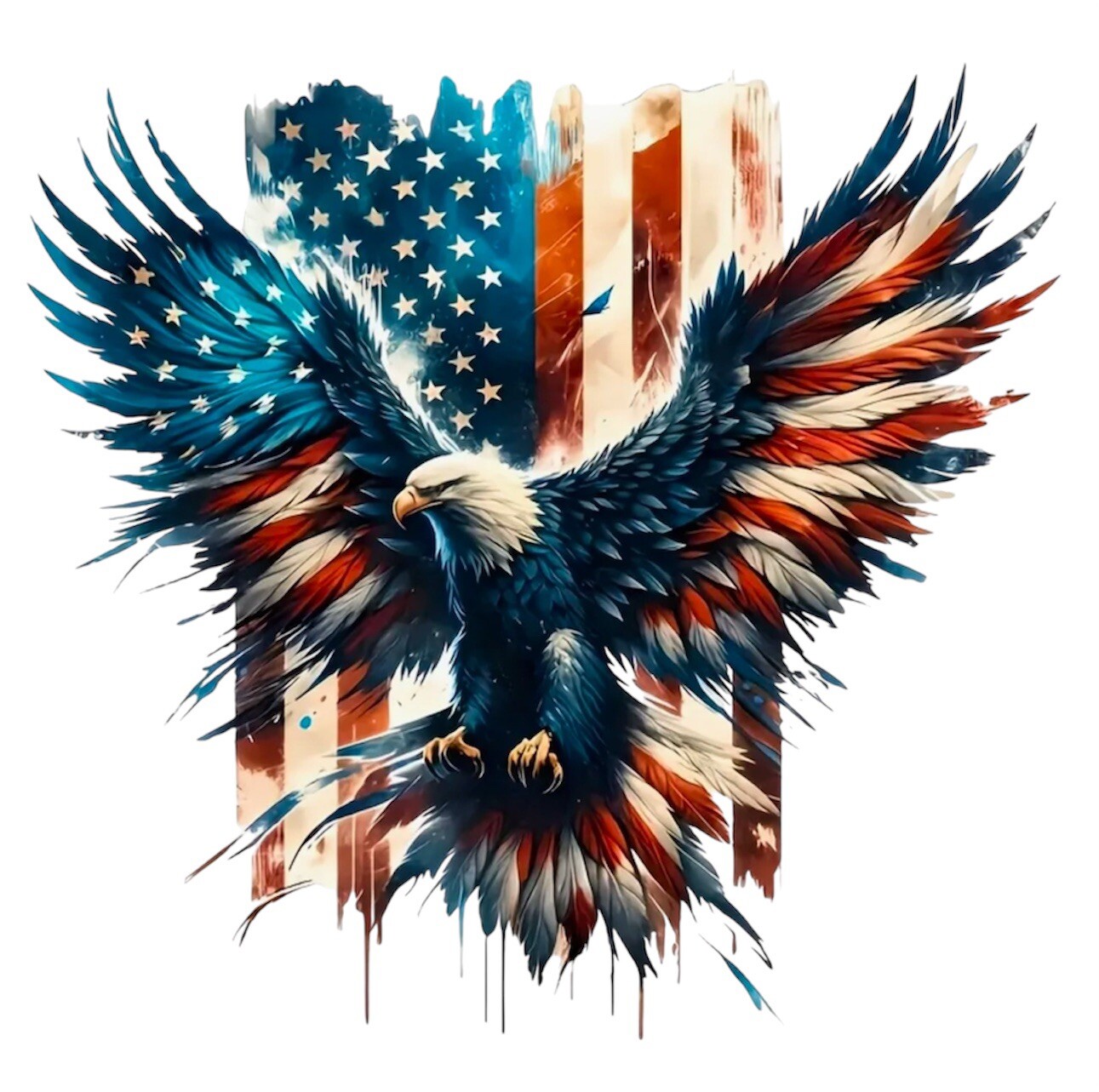 United States America USA Flag Bald Eagle Patriotic 7.5” LARGE VinylStickerDecal