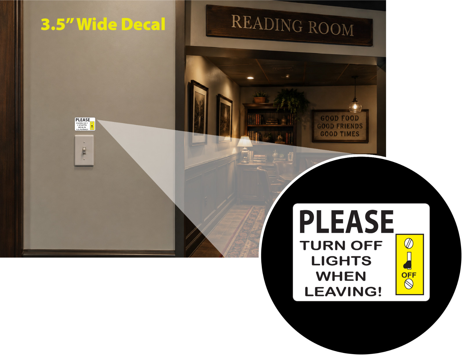 Please Turn Off The Lights Conserve Energy Decal Sticker p407