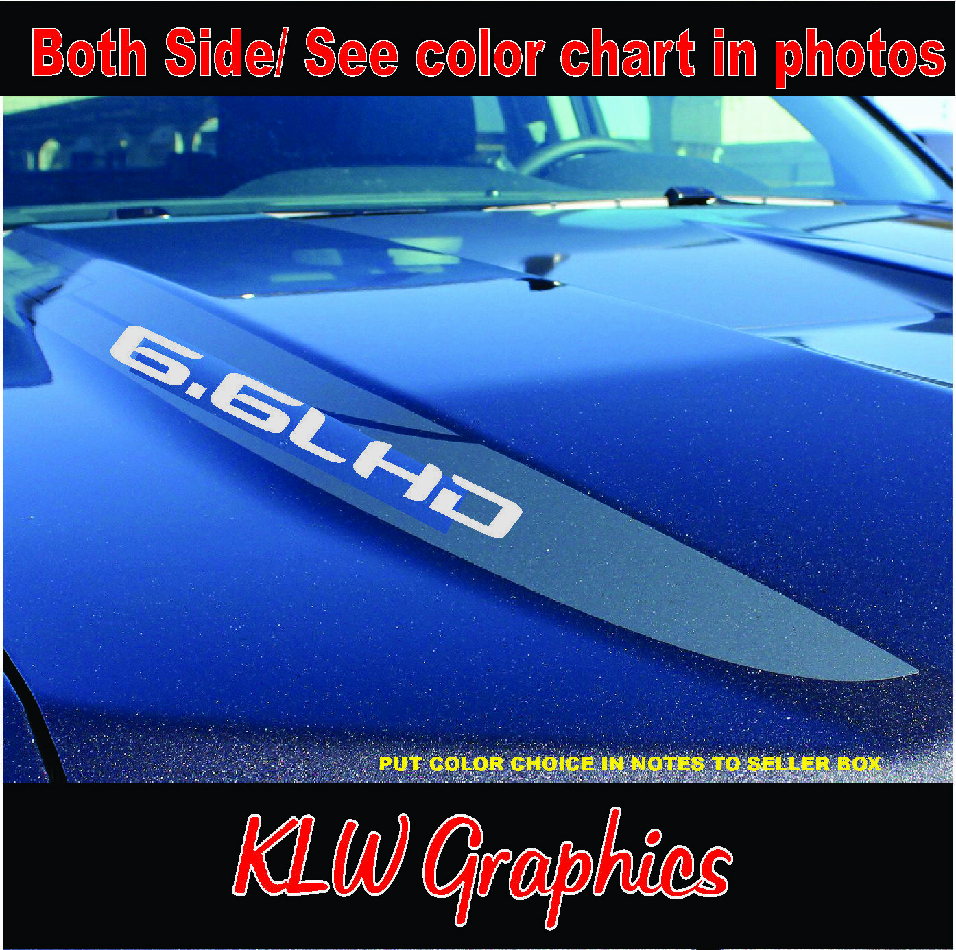 6.6L HD Decal Sticker Silverado DURAMAX IH Turbo Diesel Truck Soot Crew Cab