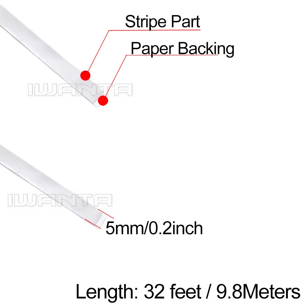 1/5″ 5mm Matte Black & Silver Chrome Pinstriping Pin Stripe DIY Decal Sticker