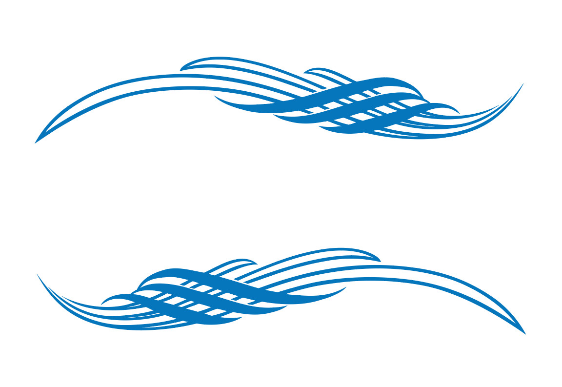 Hot Rod Pinstriping Decals – Set of 2 – 10″ x 1.75″ – Free shipping – 1 color