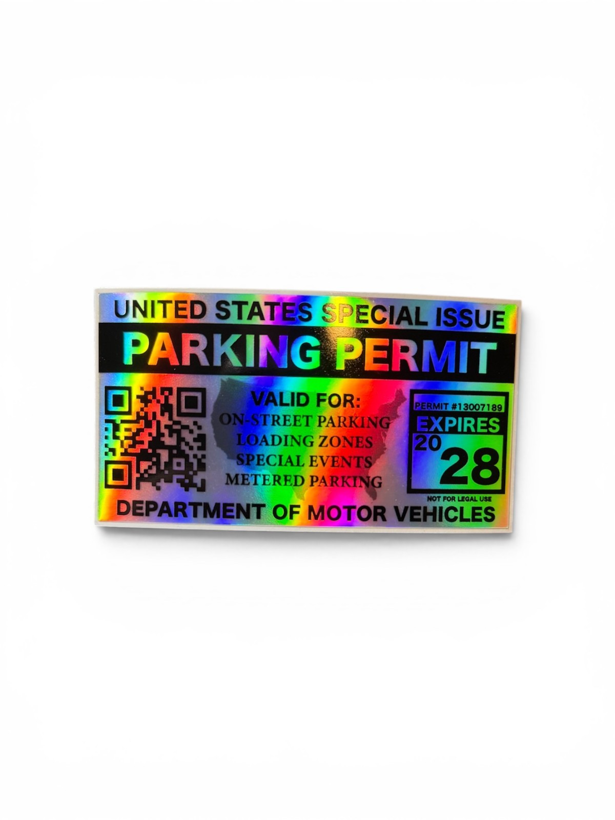 Vinyl Decal United States Parking Permit Funny Sticker