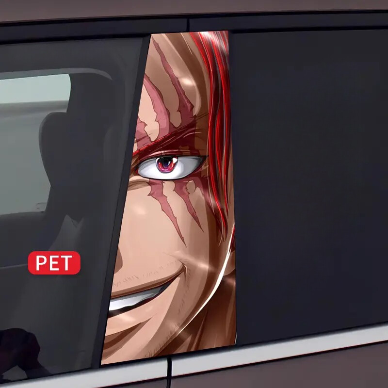 One Piece Comic Car Center Pillar Sticker B-pillar Protective Film 2pcs