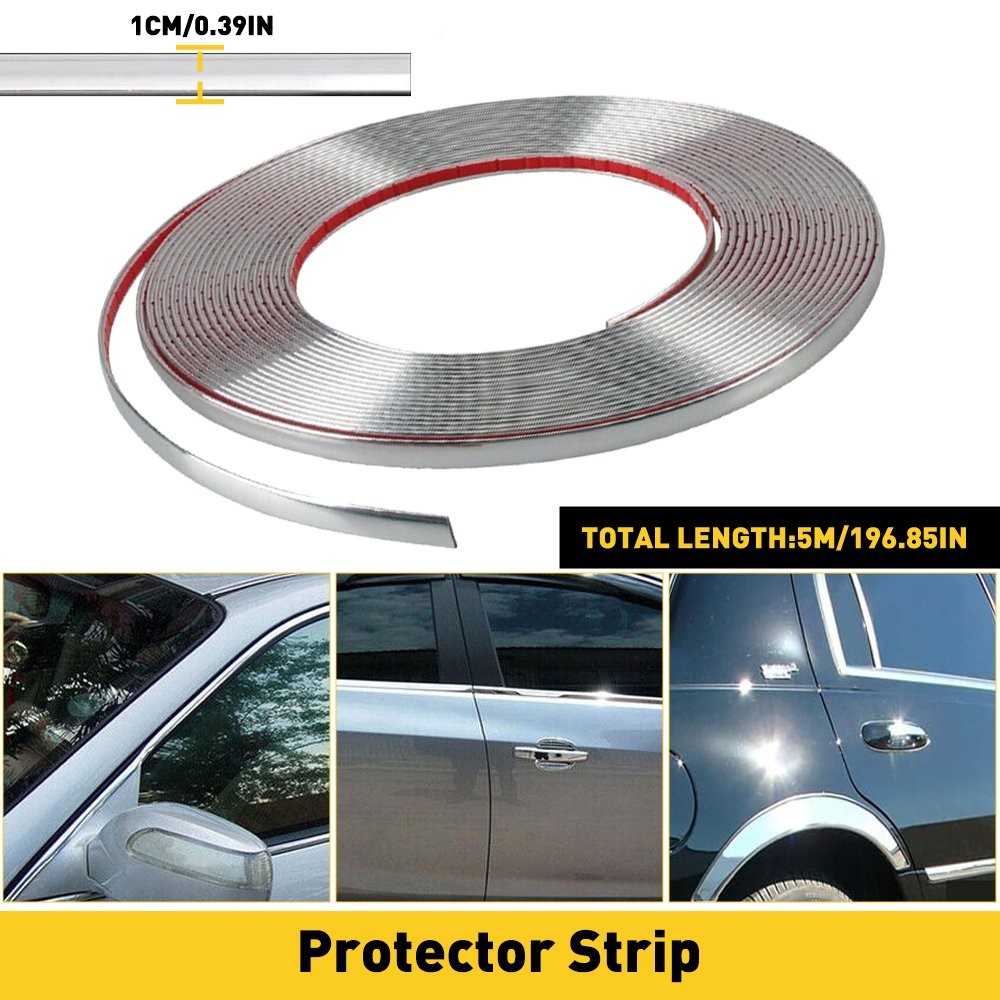 Chrome 1/2″ Trim Molding Strip Car Door Window Bumper Side Trime Protector 16f D