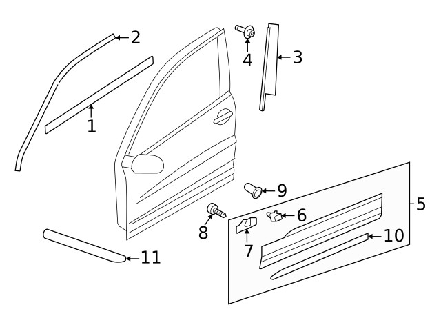 Genuine Volkswagen Door Applique 5NN-837-902-B-041