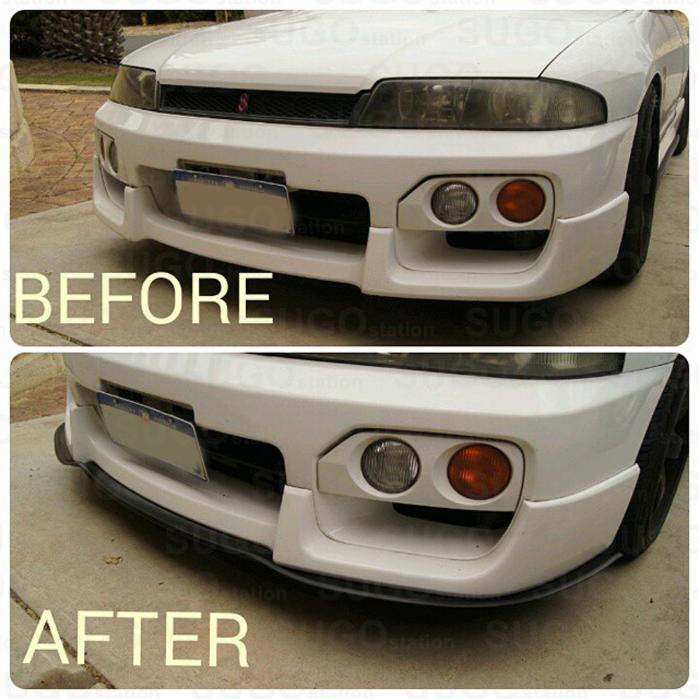 Universal Black PU Front Bumper Body Spoiler Lip Splitter Diffuser Lip 98″x2″