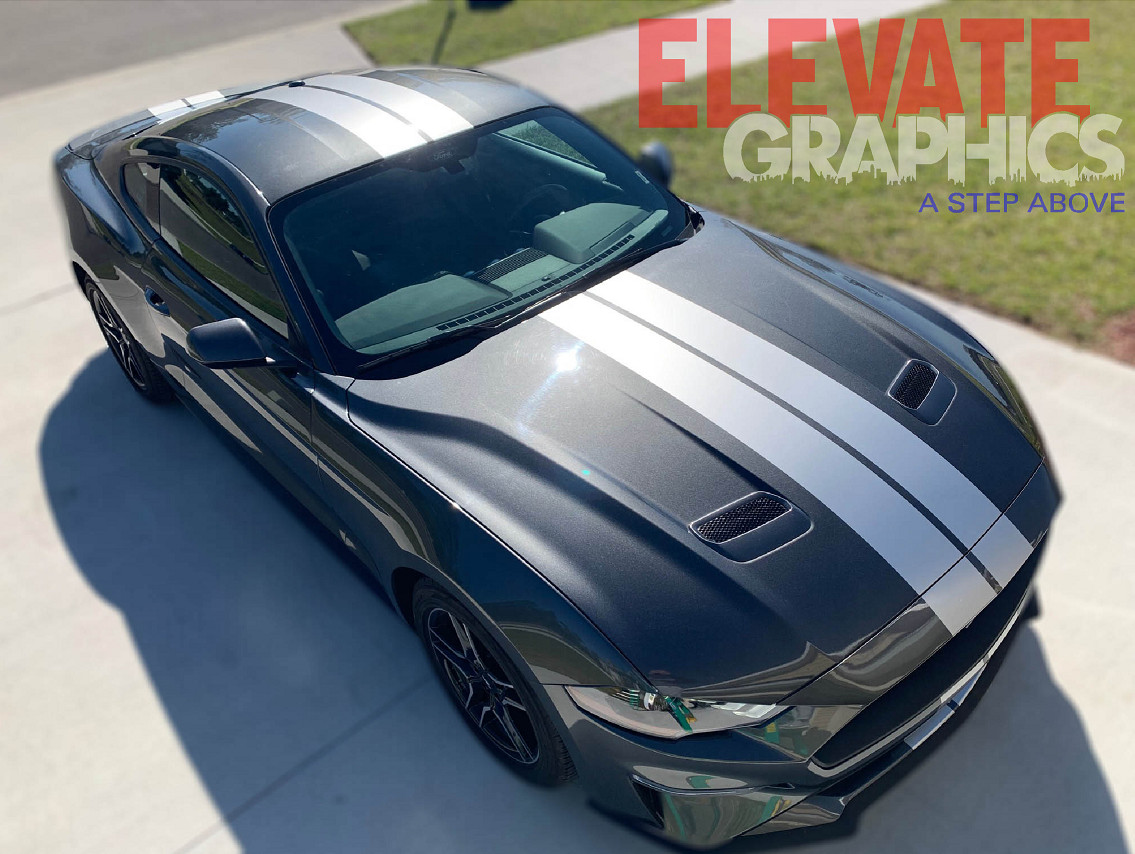 For Ford Mustang Decals Split Rally Vinyl Stripes 3M Graphics Stickers 2018-2023