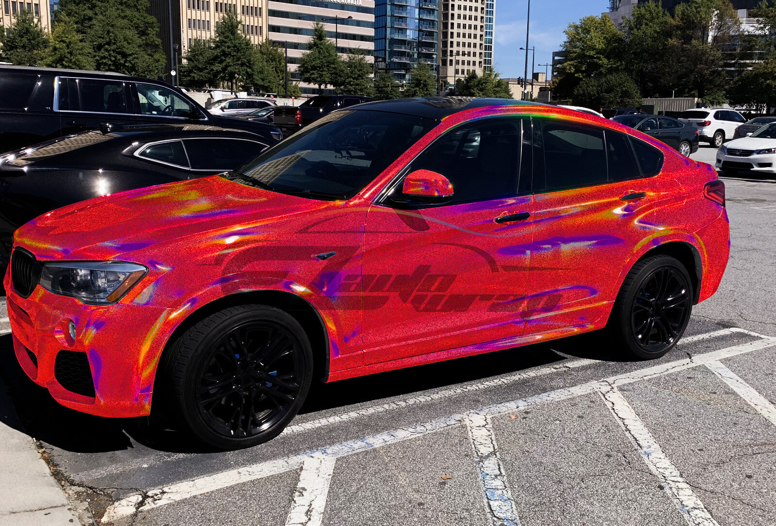 Holographic Glitter Rose Red Rainbow Chrome Car Vinyl Wrap Sticker Decal Sheet