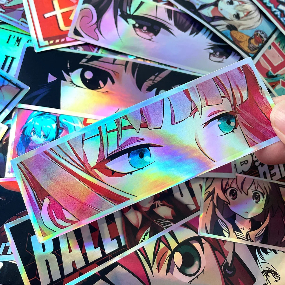 32 PCS Holographic Anime Manga Waifu JDM Car Decal Stickers