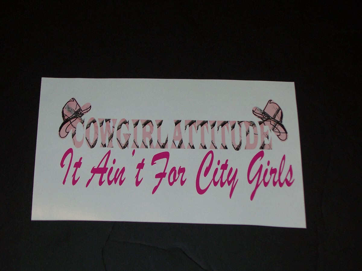 Cowgirl Attitude 7″ X 11″ Camo Decal Sticker FIT All YR car Truck SUV Stickers
