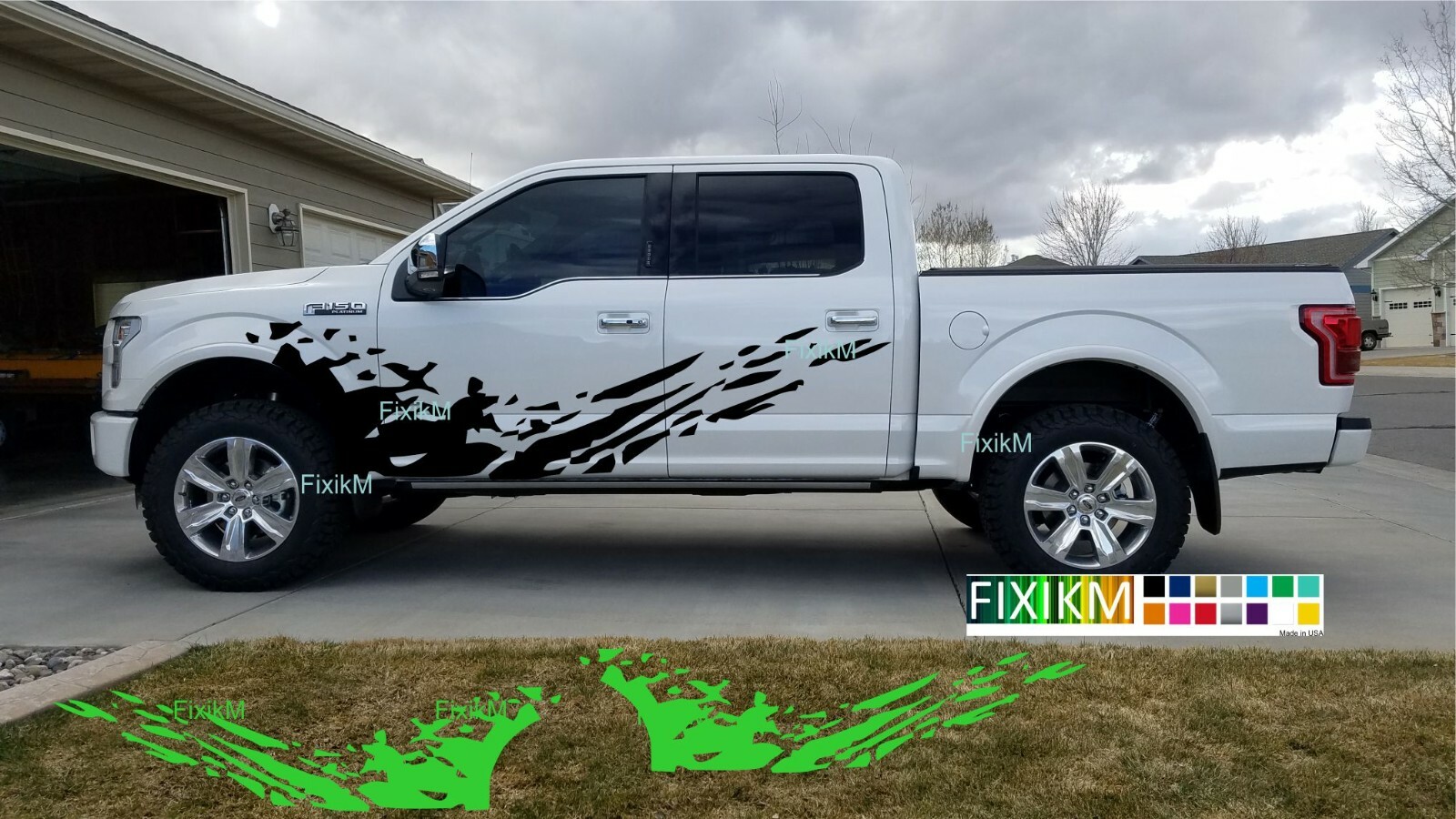 Mud splash graphics decal fit for any cars and trucks left and right side set