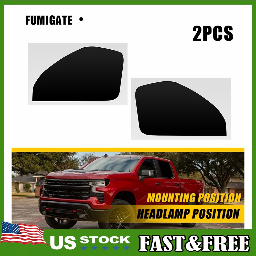 For 22-25 Silverado Custom Trail Boss Headlight Smoke Side Marker Decals 1~10X