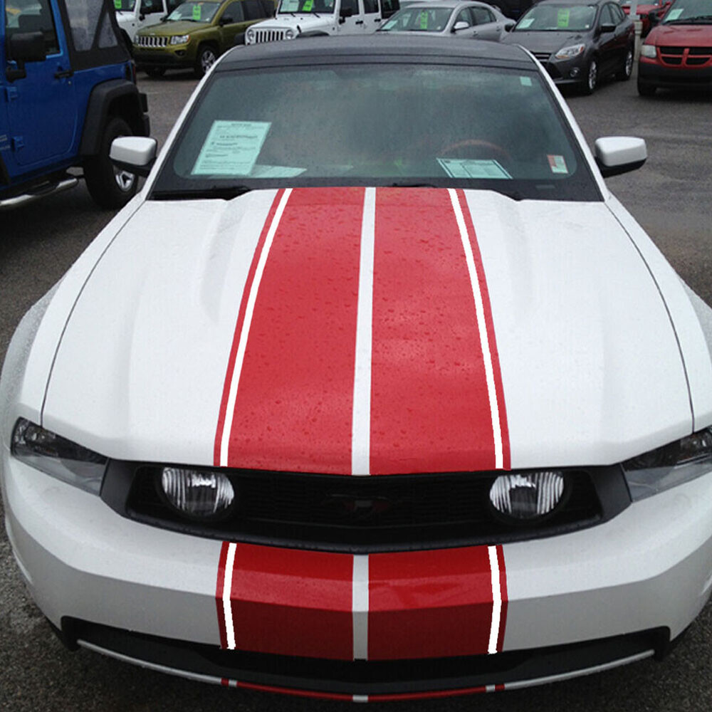 78″ Hood Roof Rally Racing Stripe Decal Stickers For Ford Mustang Chevy Camaro