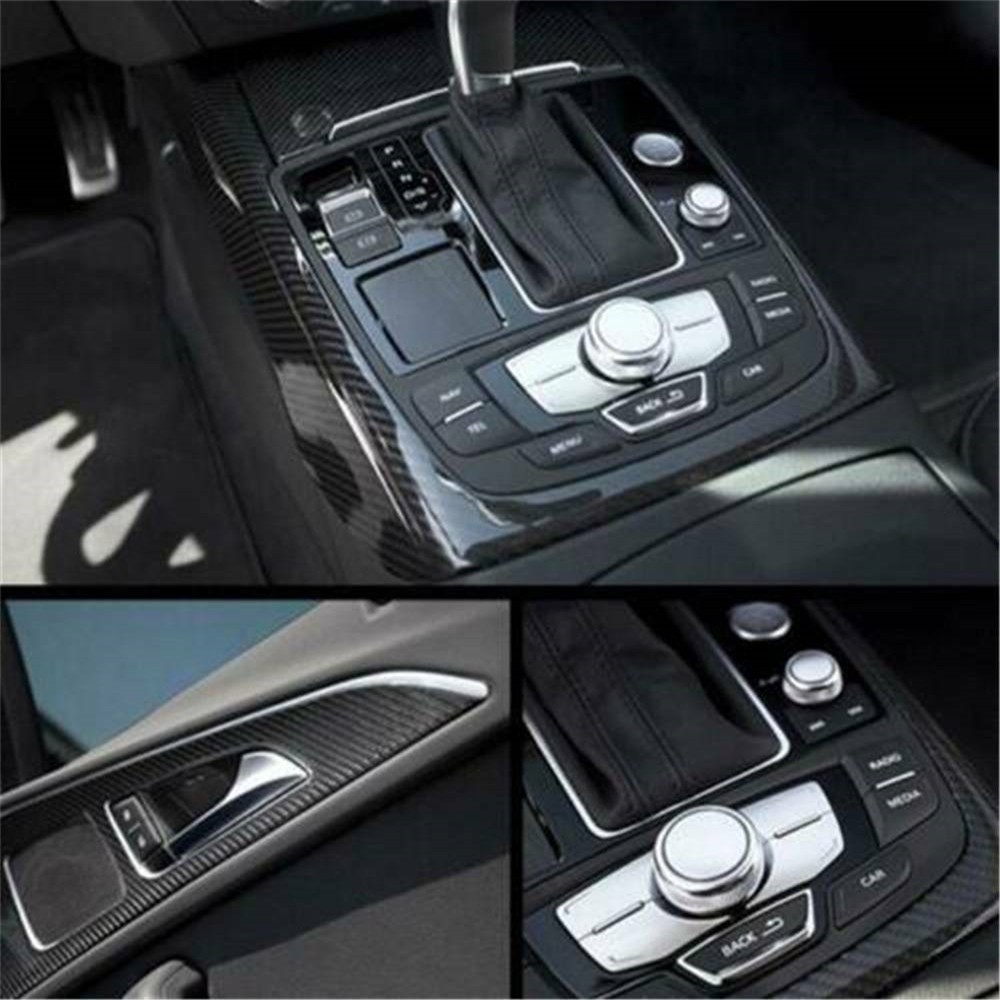 Auto Accessories 5D Glossy Carbon Fiber Vinyl Film Car Interior Wrap Stickers US