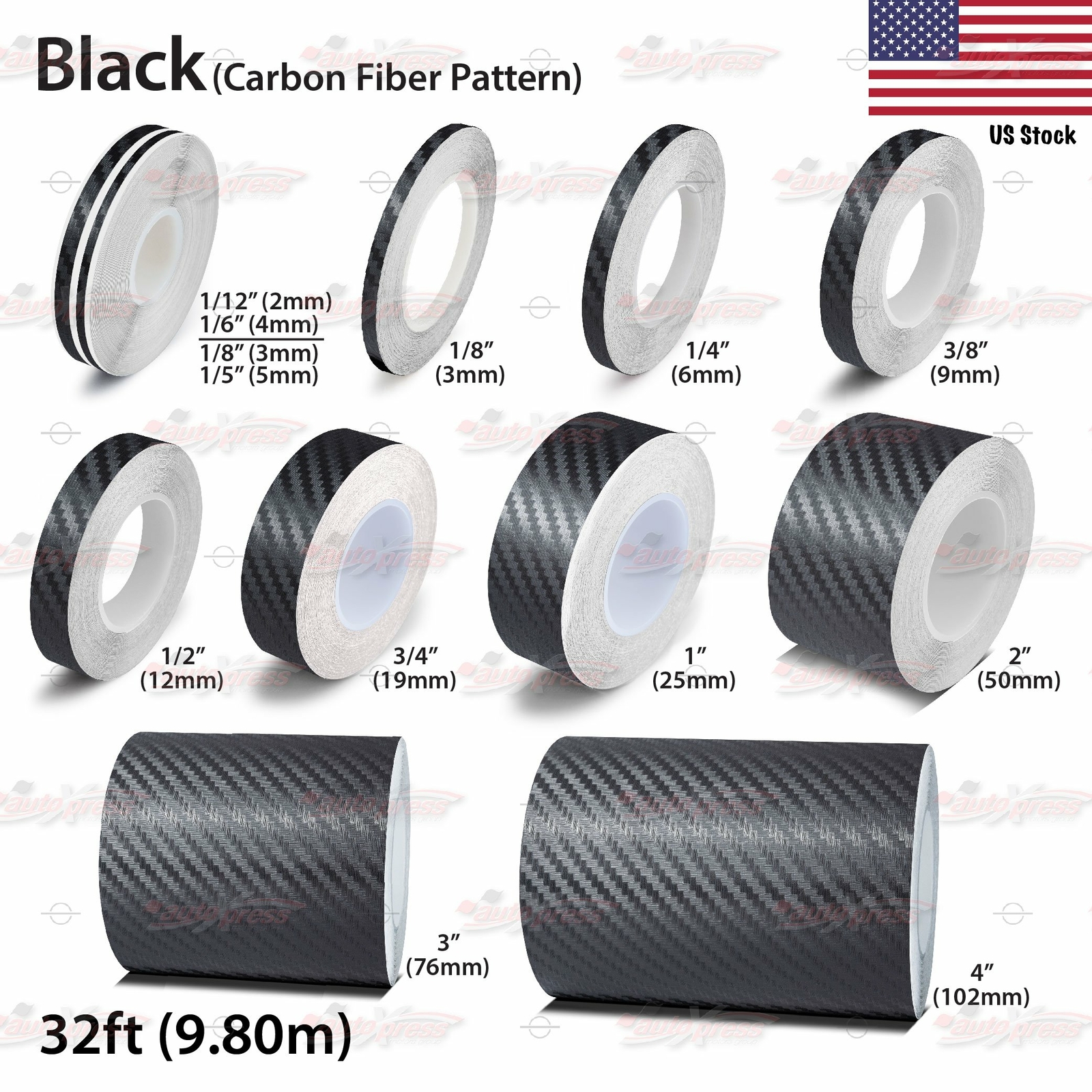 CARBON FIBER BLACK Roll Pinstriping Pin Stripe Car Motorcycle Tape Decal Sticker