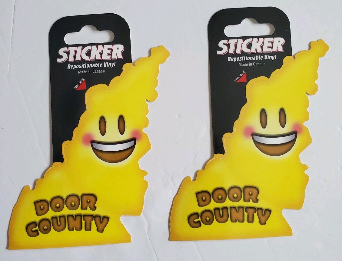 Door County Wisconsin Peninsula Vinyl Car Window Decal 4.75″×4″. 2 Piece Lot NEW