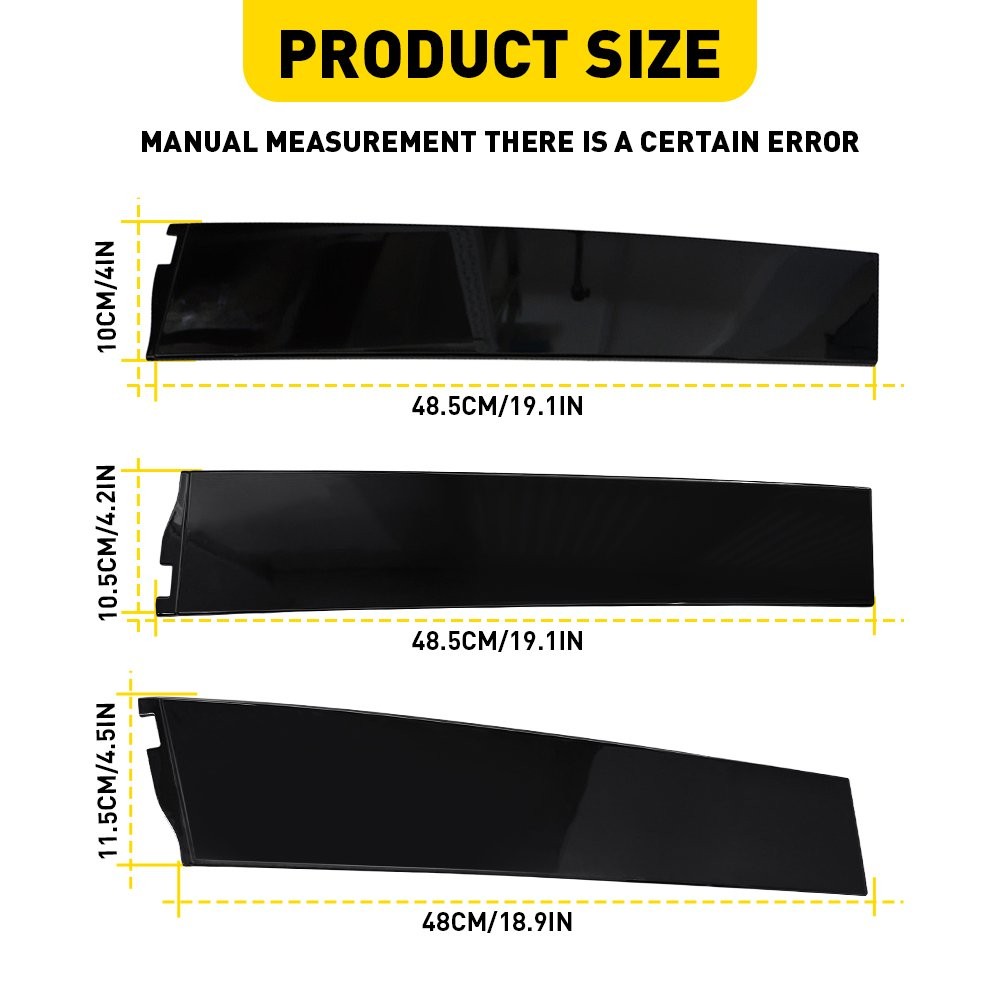 Rear Left Right Door Applique Molding fits Escalade Suburban Yukon Black 1-6X