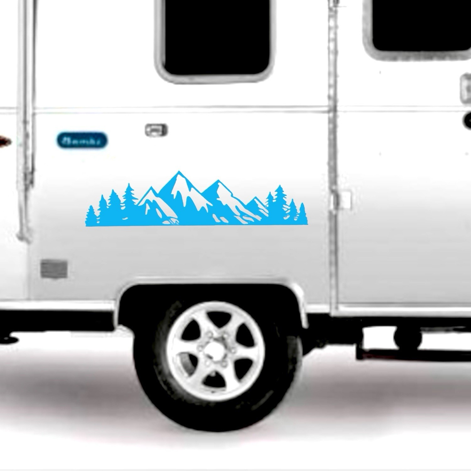 MOUNTAIN RANGE TREE LANDSCAPE SCENE Vinyl Decal -Sticker for Car Jeep Truck