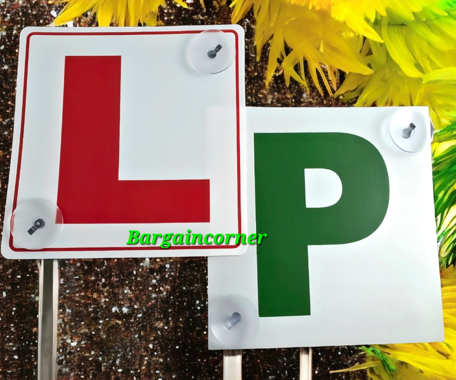 L & P PLATE SIGN New & Pass Driver Sign L Plate Advisory Sign With Suction Cup