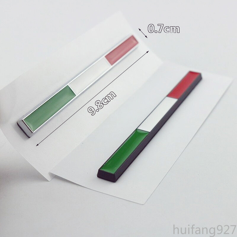 2x Metal 3D Rear Trunk Body Badge Emblem Decal Sticker Italy France Germany Flag