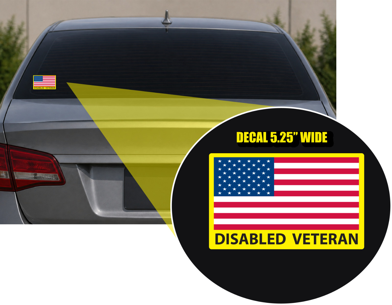 Disabled Veteran American Flag USA Decal Sticker Made in America p64