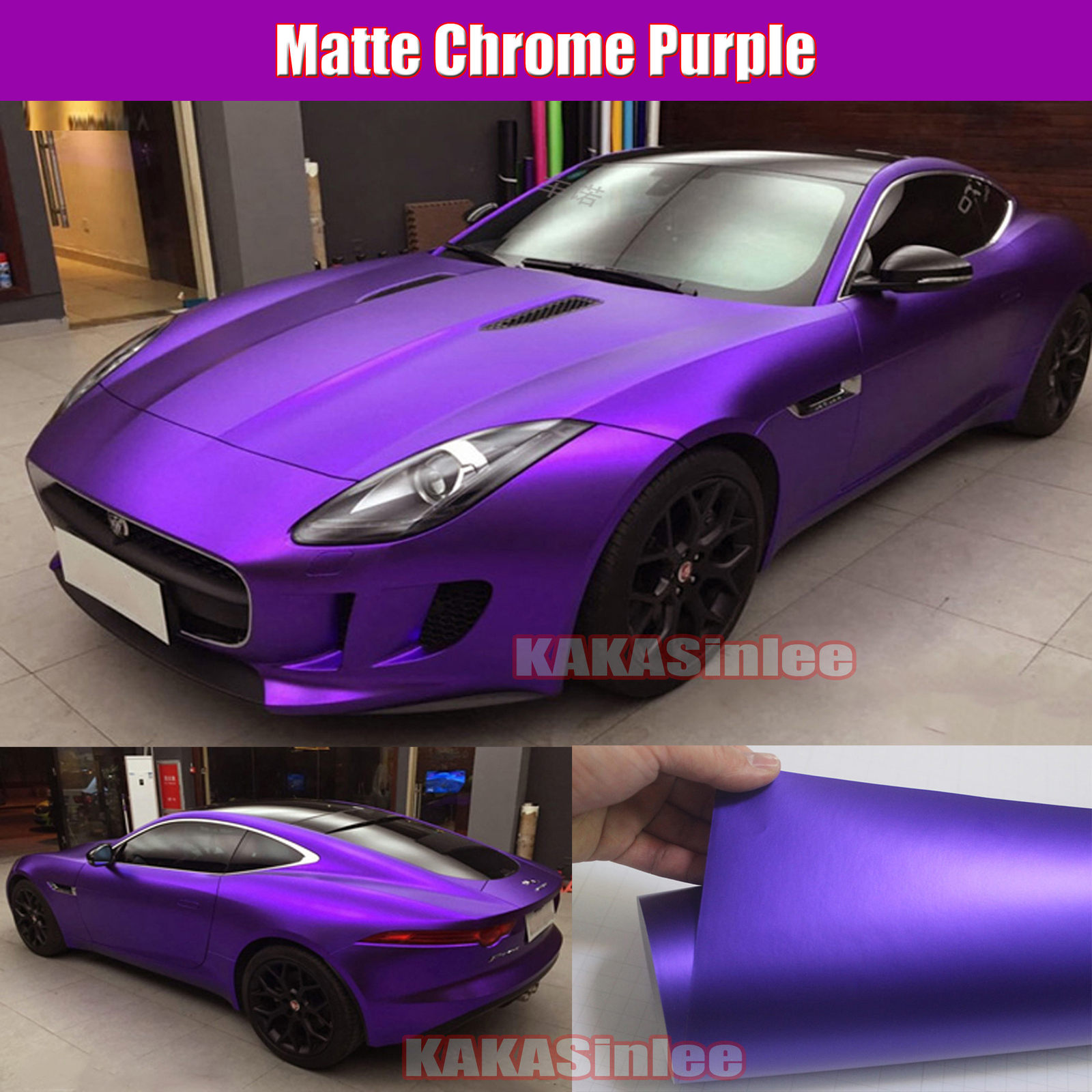 Full Car Wrap Satin Matte Metal Chrome Vinyl Hood Sticker Flexible PUR 50FT US